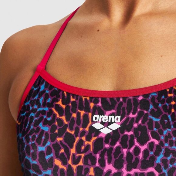 NEW Arena ANIMAL STRIPE BOOSTER BACK ONE PIECE FREAK ROSE-MULTI - Picture 4 of 7